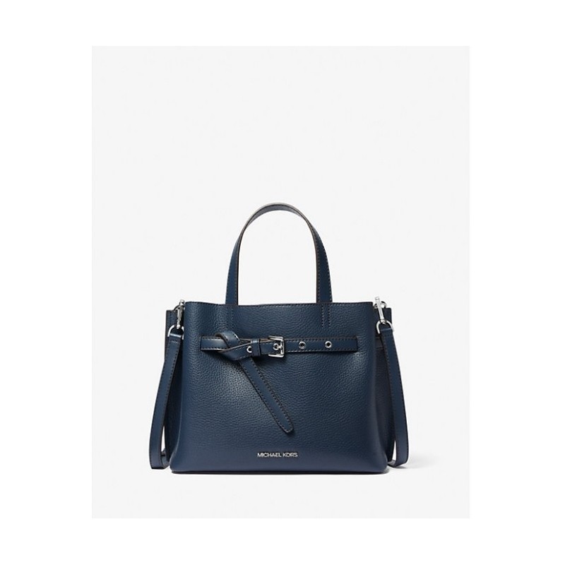 MICHAEL KORS Petit sac Emilia en cuir grainé,Bleu Marine