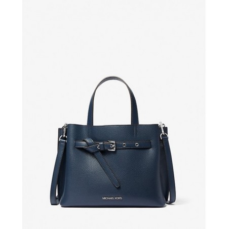 MICHAEL KORS Petit sac Emilia en cuir grainé,Bleu Marine