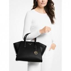 MICHAEL KORS Grand sac Avril en cuir à glissière supérieure,Noir