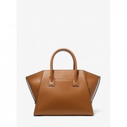 MICHAEL KORS Grand sac Avril en cuir à glissière supérieure,brun