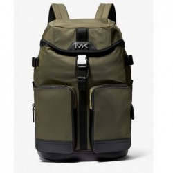 Sac à dos Brooklyn en nylon recyclé avec poches cargo,Vert