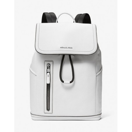 MICHAEL KORS HOMME Sac à dos Hudson fonctionnel en cuir grainé,Blanc