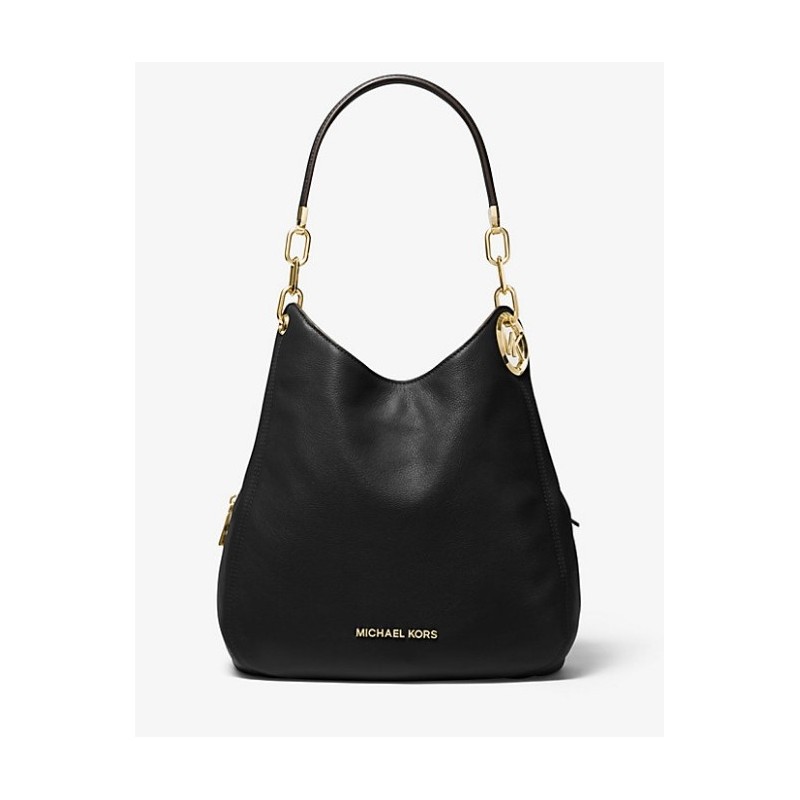 MICHAEL KORS Grand sac porté épaule Lillie en cuir grainé,Noir