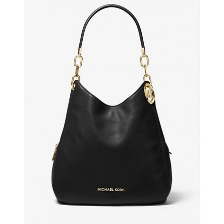 MICHAEL KORS Grand sac porté épaule Lillie en cuir grainé,Noir