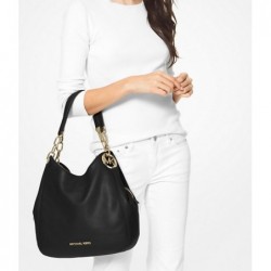 MICHAEL KORS Grand sac porté épaule Lillie en cuir grainé,Noir