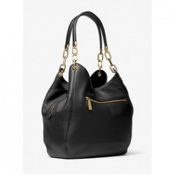 MICHAEL KORS Grand sac porté épaule Lillie en cuir grainé,Noir