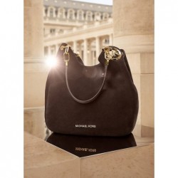 MICHAEL KORS Grand sac porté épaule Lillie en cuir grainé,Noir