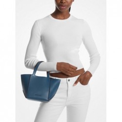 MICHAEL KORS Petit Sacs à main cabas Jordi en cuir,BLEU FONCÉ