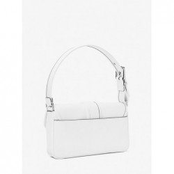 Sac porté épaule Colby de taille moyenne en cuir，Blanc