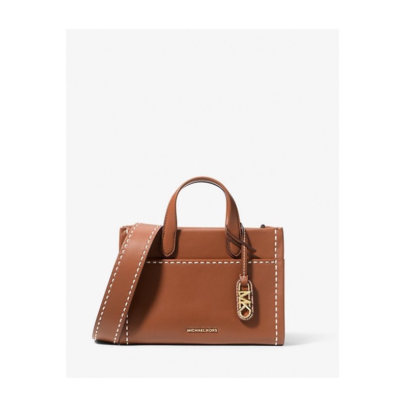 MICHAEL KORS
Petite besace Gigi en cuir avec surpiqûres,Marron