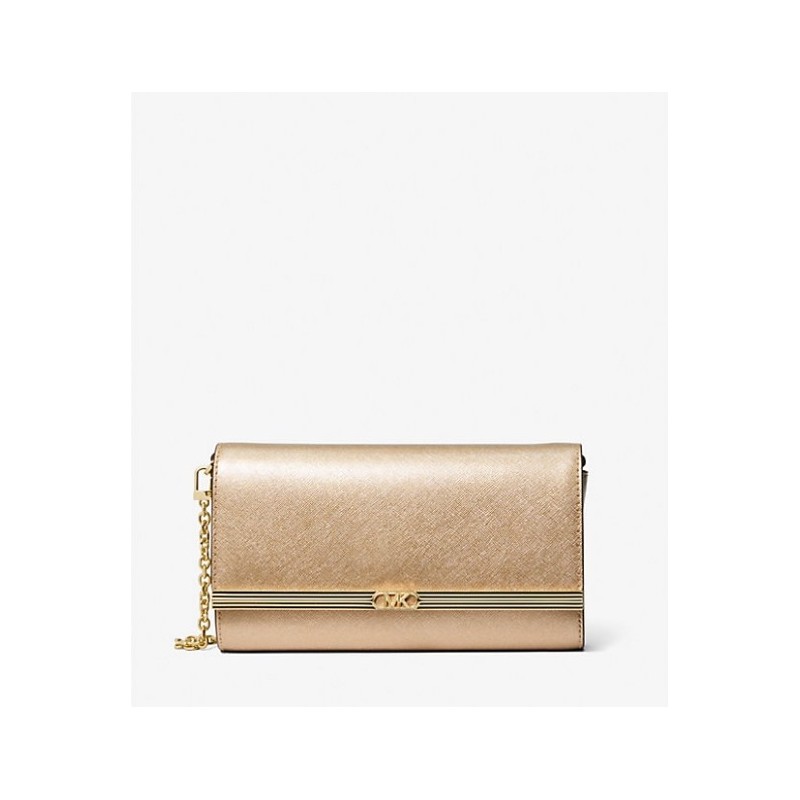 MICHAEL MICHAEL KORS
Grande pochette Mona en cuir métallisé