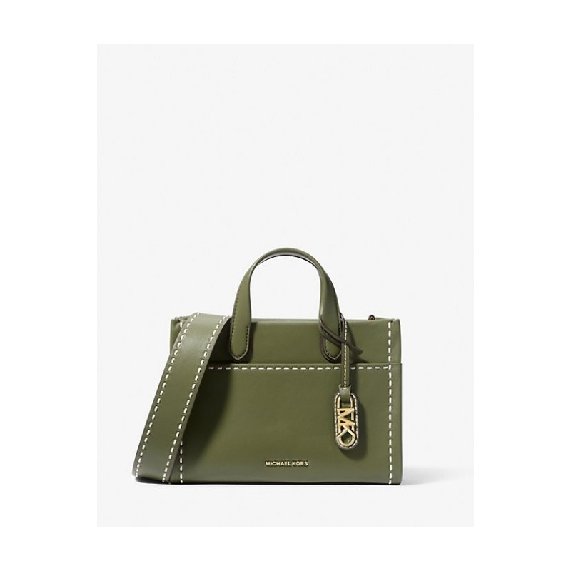 MICHAEL KORS Petite besace Gigi en cuir avec surpiqûres,Vert