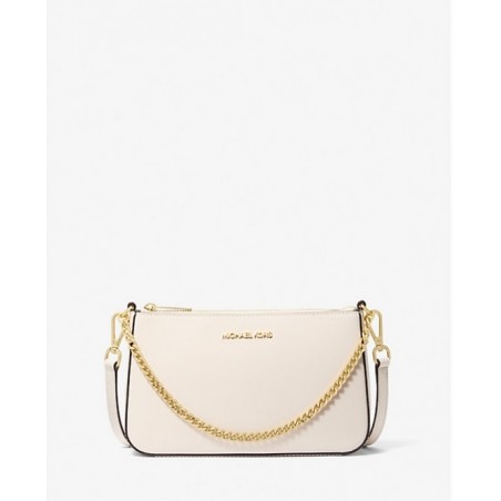 Sac à bandoulière Jet Set de taille moyenne en cuir saffiano,Blanc