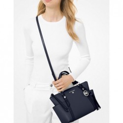 Petite besace Nomad en cuir saffiano avec glissière supérieure