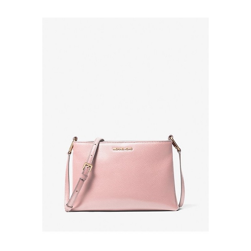 Sac bandoulière Trisha en cuir grainé moyen,rose