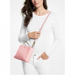 Sac bandoulière Trisha en cuir grainé moyen,rose