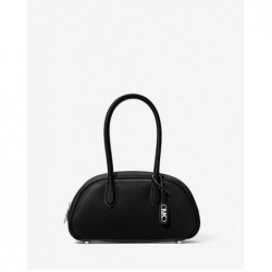 Petit sac porté main Lulu en cuir grainé,Noir