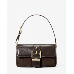 Sac bandoulière en cuir craquelé marron Michael Kors