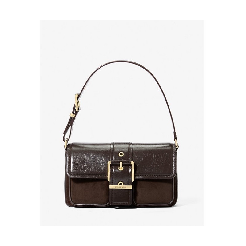 Sac bandoulière en cuir craquelé marron Michael Kors