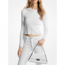 MICHAEL KORS Sac porté épaule Ludlow de taille moyenne en cuir,Blanc