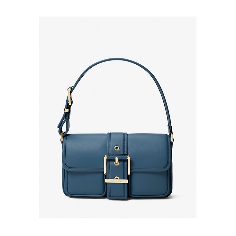 MICHAEL KORS Sac porté épaule Colby de taille moyenne en cuir,brume bleue