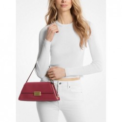 MICHAEL KORS Sac porté épaule Ludlow de taille moyenne en cuir,Bordeaux