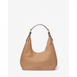 MICHAEL KORS Petit sac porté épaule bohème Nolita en cuir grainé,Camel