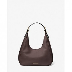 MICHAEL KORS Petit sac porté épaule bohème Nolita en cuir grainé,CHOCOLAT