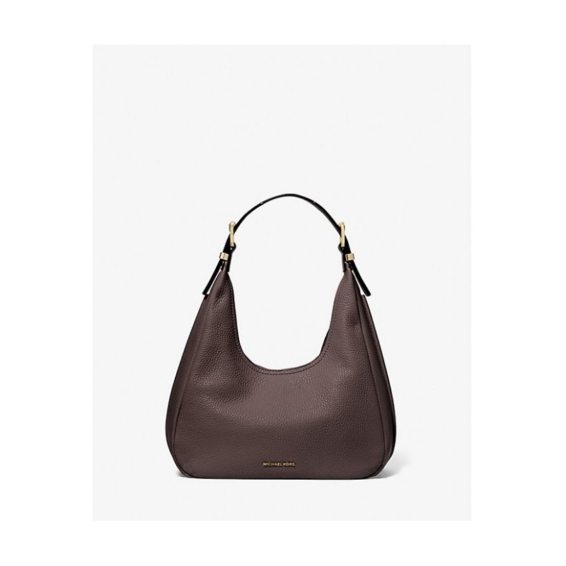 MICHAEL KORS Petit sac porté épaule bohème Nolita en cuir grainé,CHOCOLAT