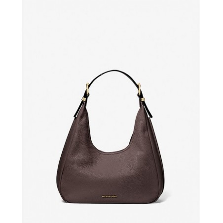 MICHAEL KORS Petit sac porté épaule bohème Nolita en cuir grainé,CHOCOLAT