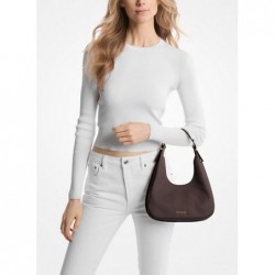 MICHAEL KORS Petit sac porté épaule bohème Nolita en cuir grainé,CHOCOLAT