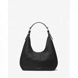 MICHAEL KORS Petit sac porté épaule bohème Nolita en cuir grainé,Noir