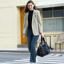 Sac à Main pour Femme en Cuir Souple Synthétique lavé Multi-Poches