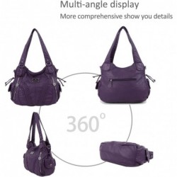 Sac a Main Epaule Sac Cabas Cuir Souple  Femme Vintage Violet