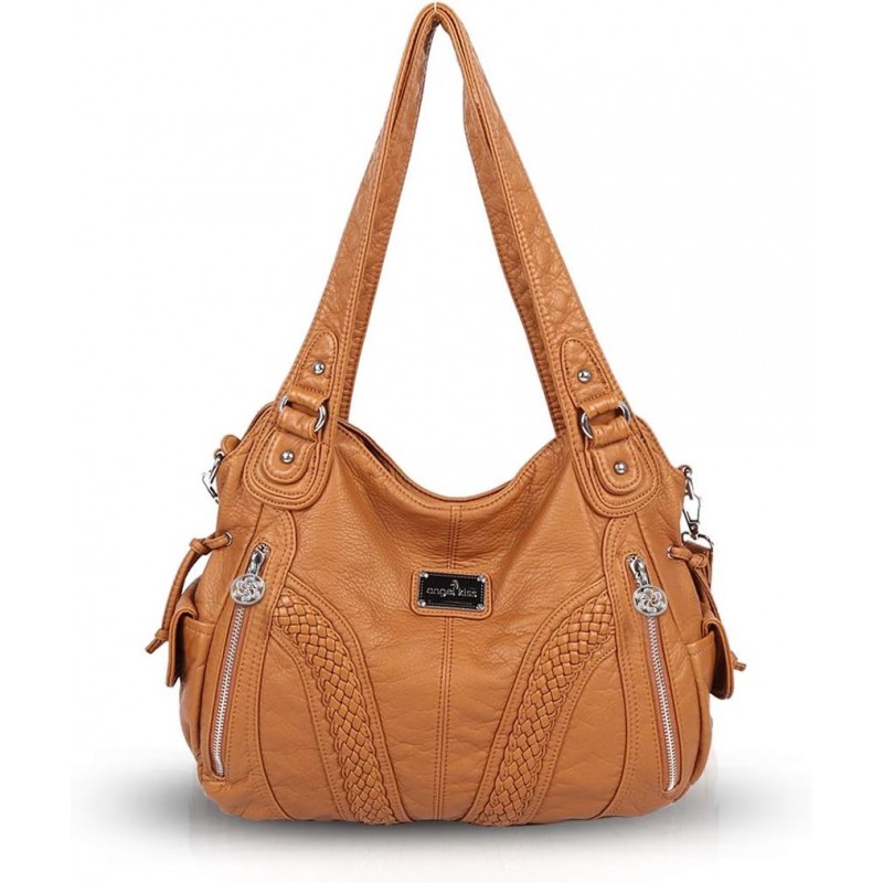 Sac a Main Epaule Cuir Souple Sac Bandouillere Femme Vintage Orange