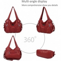 Sac a Main Epaule Cuir Souple Sac Bandouillere Femme Vintage Rouge