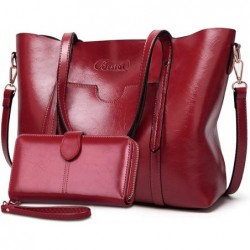 Sac a Main Femmes Cuir Bandoulieres Grand Sacs Porte Cabas Rouge