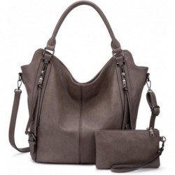 Sac à Main Moyen Sac Bandoulière Femme en Cuir PU Fourre-Tout 2pcs Taupe