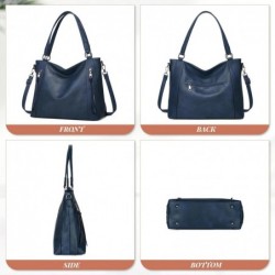 Sac a Main Femme en PU Sac Fourre Tout Femme Ensemble Sac D'épaule Bleu