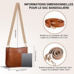 Sac a Main Femme,Sac Bandoulière Femme en Cuir PU Sac a Main Bandoulieres