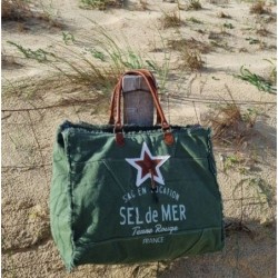 Sac cabas plage XL Sel de Mer - Vert Cactus