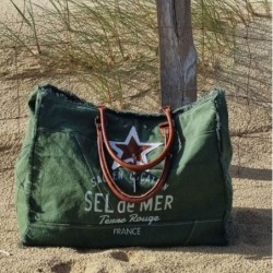 Sac cabas plage XL Sel de Mer - Vert Cactus