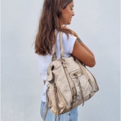 Sac cuir esprit Vintage, marque IT HIPPIE, couleur Beige