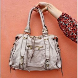 Sac cuir esprit Vintage, marque IT HIPPIE, couleur Beige