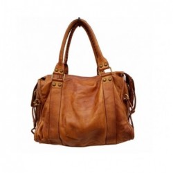 Sac cabas cuir esprit Vintage, camel