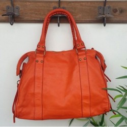 SAC CUIR ESPRIT VINTAGE ORANGE