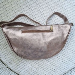 Sac banane version XL - Cuir métallisé bronze