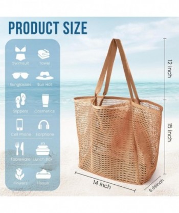 Sacs de plage pour femmes, sac fourre-tout en maille pliable avec mini poche, sac à bandoulière pour femmes pour les essentiels de voyage et de plage, piscine