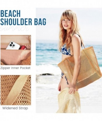 Sacs de plage pour femmes, sac fourre-tout en maille pliable avec mini poche, sac à bandoulière pour femmes pour les essentiels de voyage et de plage, piscine