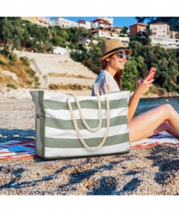 Sacs de plage Becokan pour femmes, grand sac fourre-tout de plage imperméable à fermeture éclair, sac de plage imperméable et résistant au sable, sac de piscine, grand sac fourre-tout